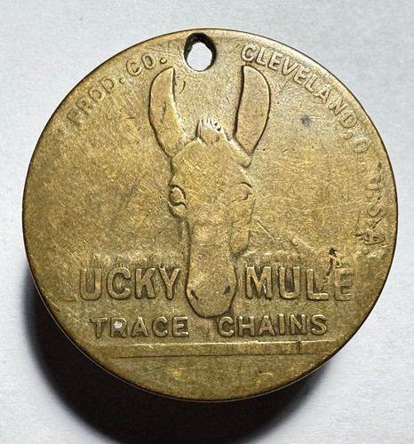 TRADE TOKEN ~ LUCKY MULE TRACE CHAINS ~ CLEVELAND, OHIO ~ GOOD LUCK-0529