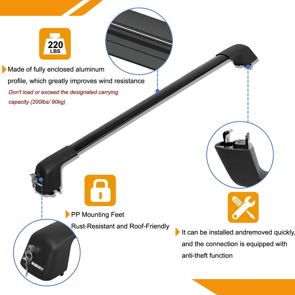 Barra transversal de techo de riel rasante de aluminio para Hyundai Tucson SUV 2016-2025 Foto 4 de 4