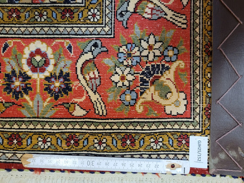 Ghom Seidenteppich florales Vogelmotiv feine Knüpfung - Bild 22 von 22