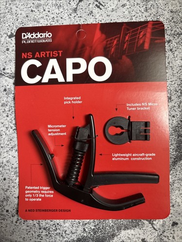 NEW! Planet Waves NS Artist Capo For Acoustic or Electric Guitar PW-CP-10 Black