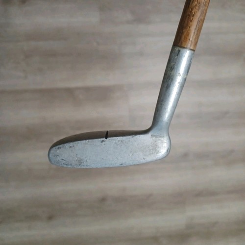 Putter de mazo Ted Smith Upper Darby PA # 7 32,25 pulgadas eje de madera sin agarre usado - Imagen 3 de 8