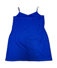 Women s Blue Solid Full Slip with Strap Accent, Size XL Regular