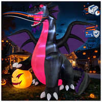 Aufblasbarer Drache Auf KüRbis 3,6M XXL Halloween Deko FüR Outdoor