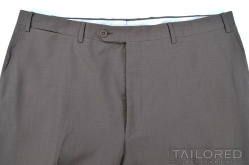 CANALI Current 1934 Taupe Textured Wool Luxury Pants Trousers - EU 56 / US 38 - Picture 2 of 7