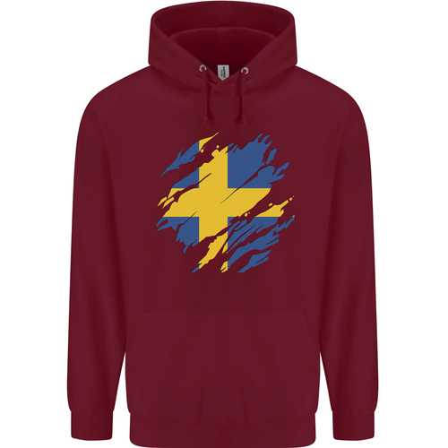 Torn Swedish Flag Sweden Day Football Childrens Kids Hoodie - Picture 75 of 88
