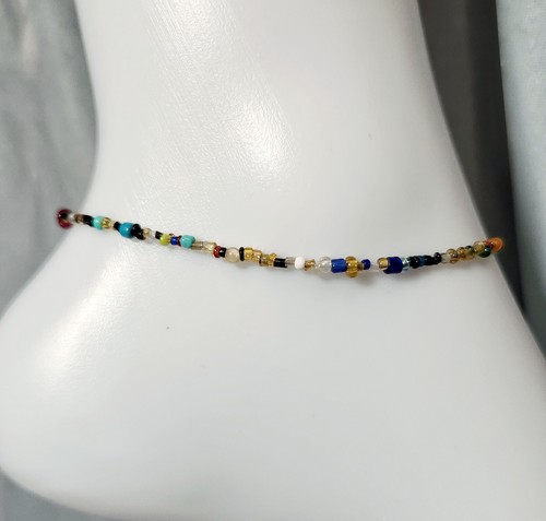 STRONG Delicate Seed Bead ankle wrist bracelet anklet 7-8-9-10-11" HANDMADE USA - Picture 34 of 70
