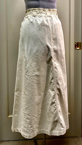 Talbots IVORY Cotton Corduroy 2-pocket Belt-loops MIDI SKIRT   Size 10  (32x34) - Picture 2 of 3