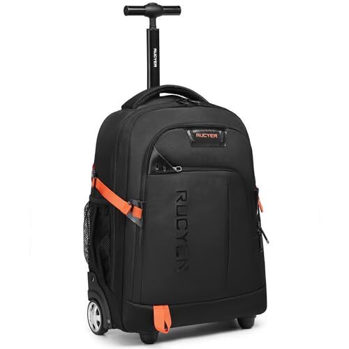 Rolling Backpack, 18 inch Laptop Travel Backpack with Wheels for Men Women, - Picture 2 of 7