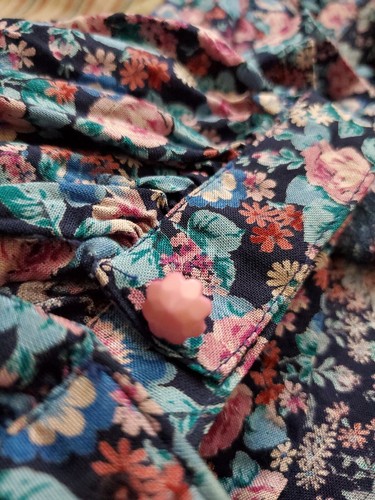 Vintage Jane Schaffhausen Calico Prairie Boho Lace Dress Cottagecore Designer - Picture 6 of 9