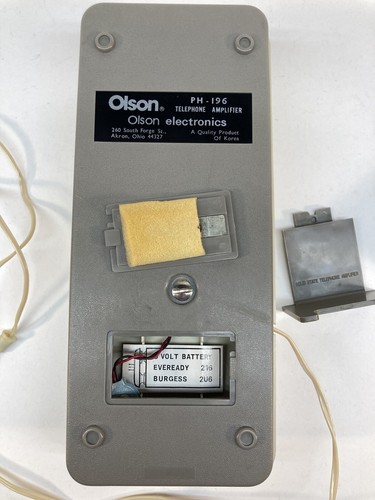 OLSON ELECTRONICS TELEPHONE AMPLIFIER PH-196 ORIGINAL BOX- Not Tested - Picture 6 of 9