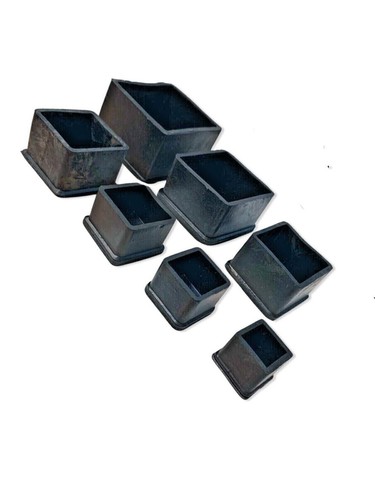 Square Rubber Chair Table Feet Furniture End Cover Caps 20 25 30 38 40 50 60 mm - Picture 3 of 5