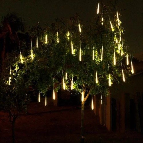 LED Solar Meteor Shower Lights RGBW, Outdoor Waterproof Christmas Decor Lighting - Picture 5 of 6