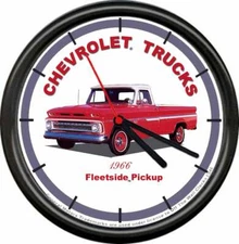 Licensed 1966 Chevy Fleetside Pickup Truck General Motors Retro Sign Wall Clock