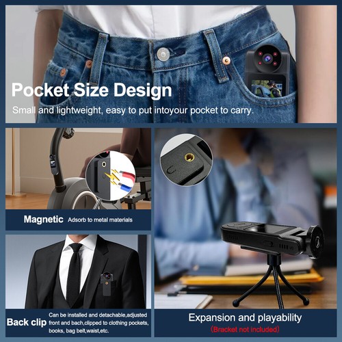 Body Camera HD 2K 1080P Audio and Video DVR IR Night Cam with Free 64GB SD Card - Picture 16 of 24