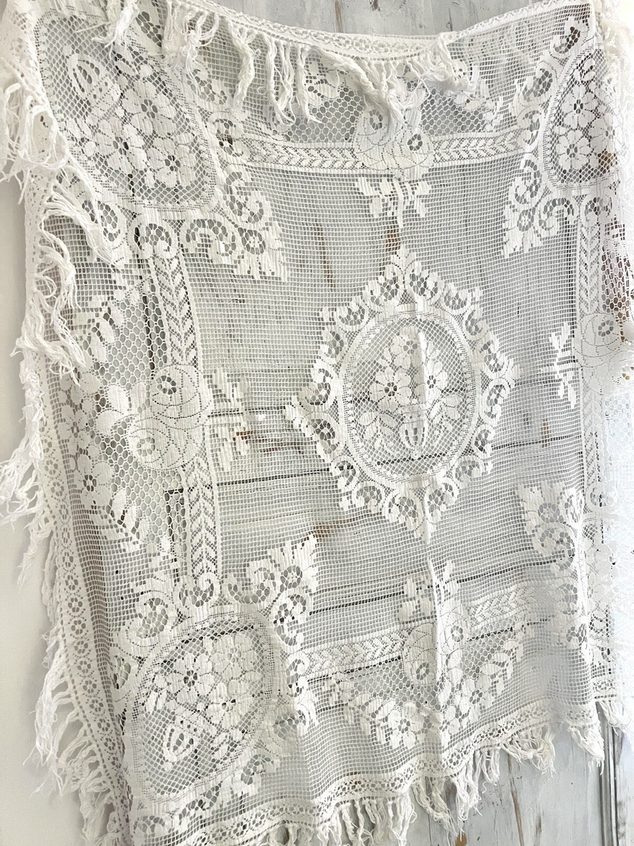 カーテン 1910s French Filet Lace Bed Cover カーテン 1910s French Filet Lace Bed Cover 1910s French