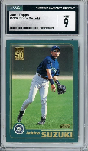 2001 Topps Ichiro Suzuki 726 CGC Graded 9 Mint