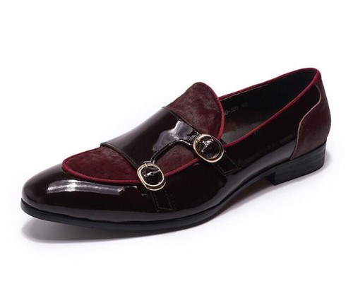 Herren Mode Britische spitze Zehenpartie Schnalle Riemen Slipper Halbschuhe Kunstleder Schuhe - Bild 9 von 16