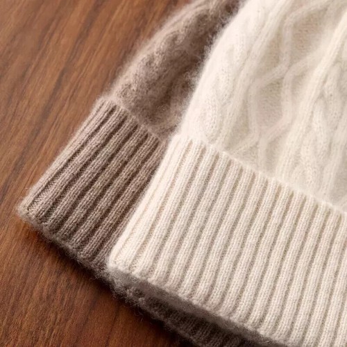 Hot Cashmere Zopfmuster gerippt Beanie Mütze weichste mongolische Baby Kaschmir 2025 - Bild 5 von 27