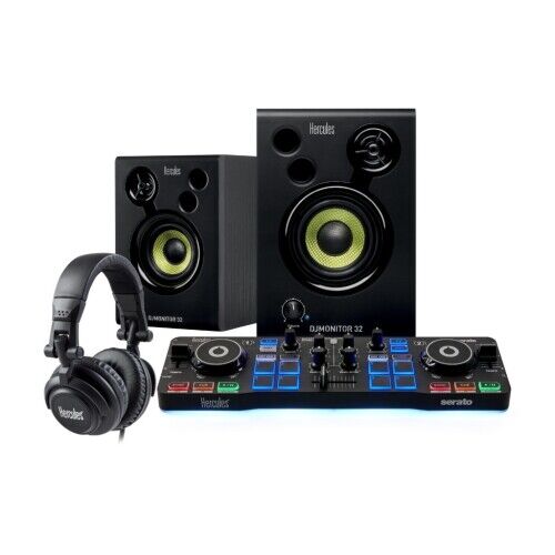 Hercules DJ Starter Kit w/ Starlight DJ Monitor 32 HDP DJ M40.1 & Serato DJ Intr - Picture 1 of 4