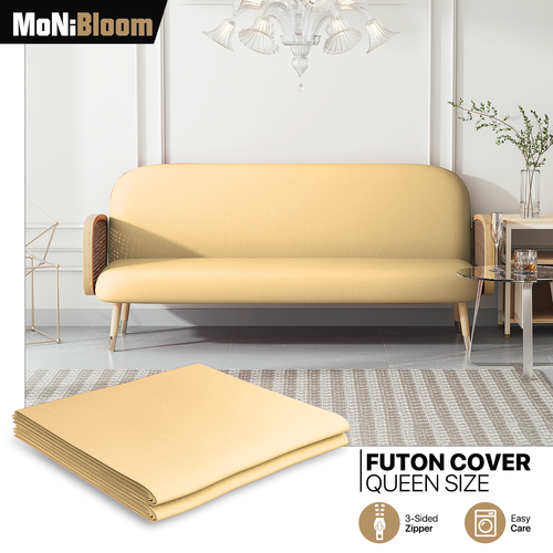 Weizen Queen Size Schonbezüge Armlos Stretch Futon Bezug Couch Sofa Bett Schutz - Bild 1 von 10