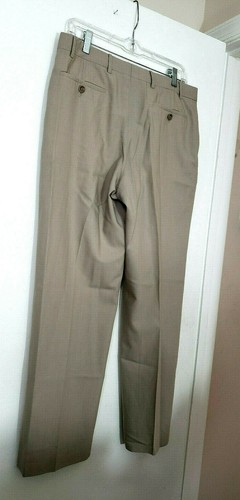 Armani Collezioni Men Dress pants 33x30 Beige flat front Wool/cotton solid - Picture 6 of 8