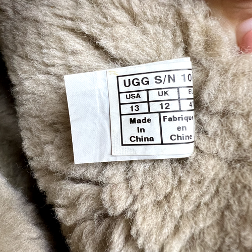 UGG Mens Boots Size 13 Patchwork Classic Mini Shearling Fur Lined - Picture 11 of 12