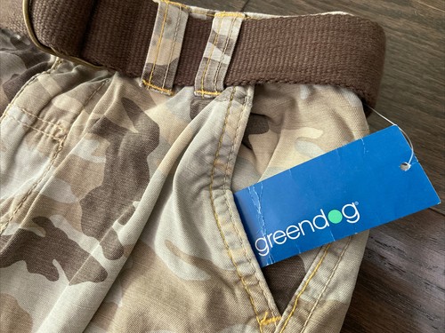 New GreenDog Camoflauge Cargo Long Pants With Brown Belt - Picture 5 of 7