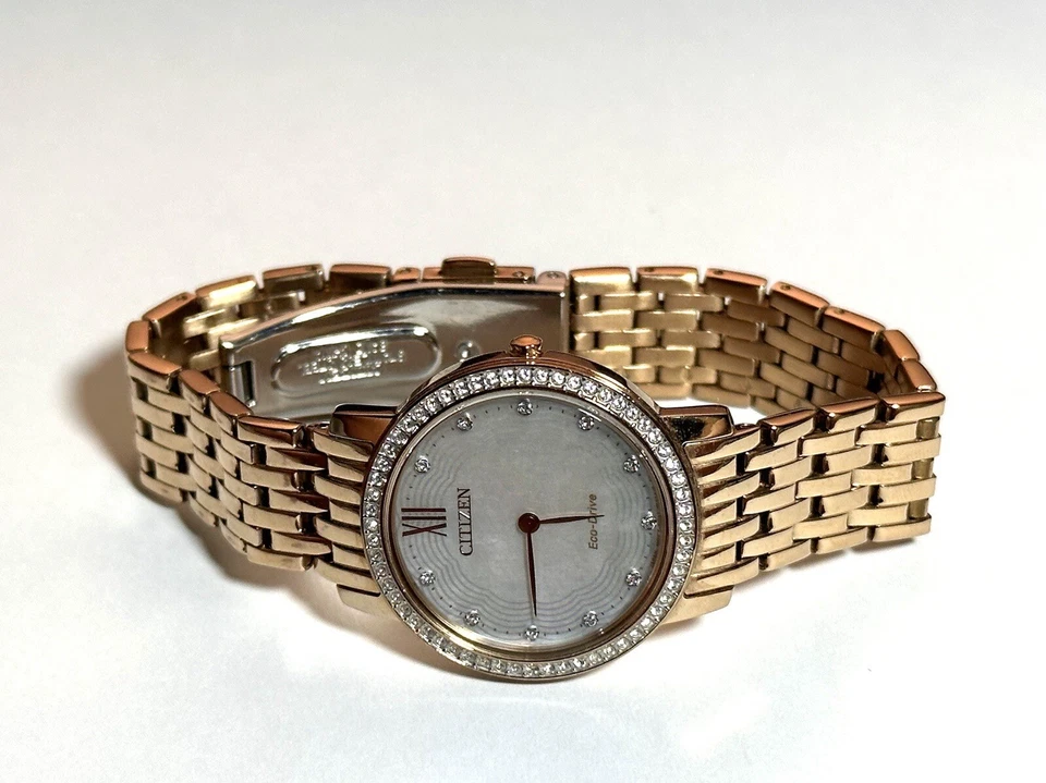 Eco-Drive Citizen 剪影水晶玫瑰金珍珠表盘 * 已停产 * — 第 2/4 张图片