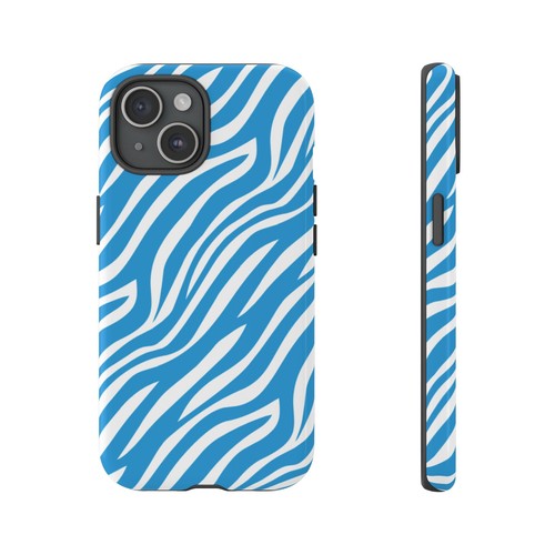 Light Blue Zebra Print Phone Case, for iPhone, Samsung Galaxy, Google Pixel - 第 34/243 張圖片