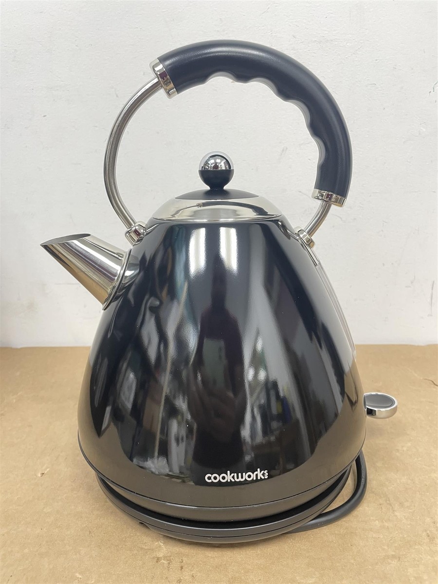 Cookworks Pyramid Kettle Automatically Switching Off Black 1.7 Litre
