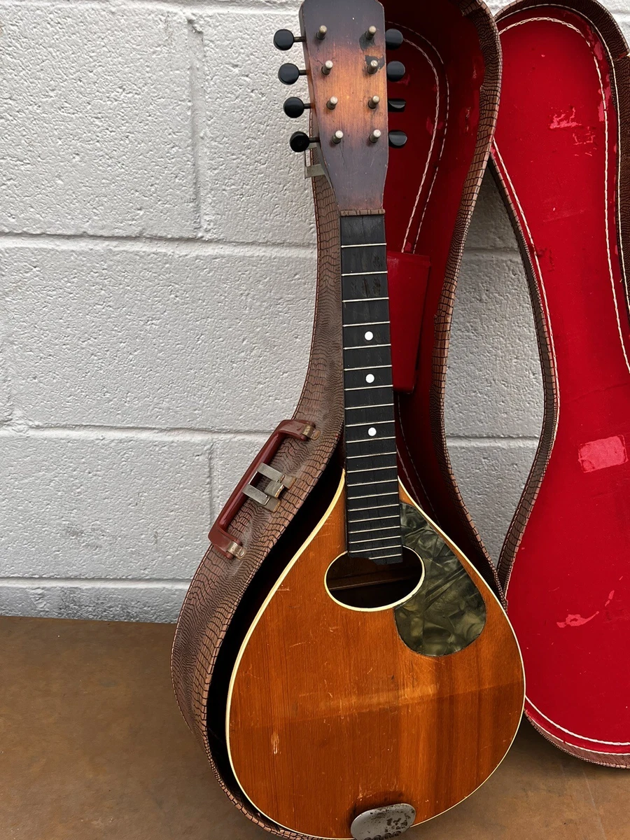 Antique May Bell Brand Flat Back 32 Mandolin With Org Case Great Shape