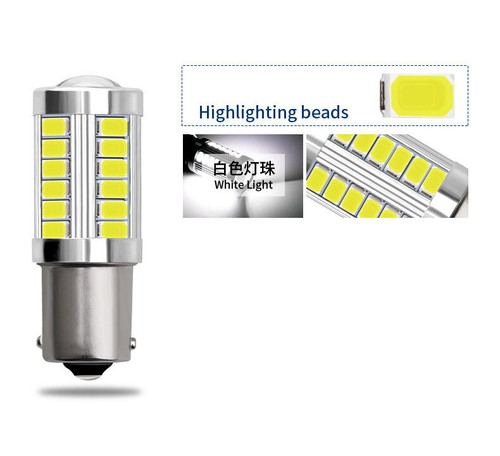 2x 33 SMD LED Car BA15S P21W 1156 Backup Reverse Light 5630 12V White Lamp SS - Imagen 5 de 14