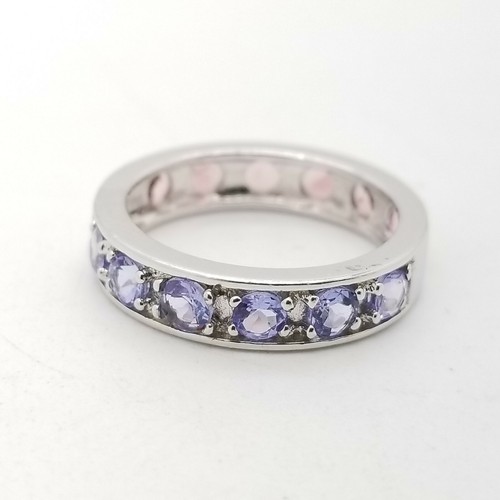 PJC Sterling Silver Pink & Purple Topaz Double Side Eternity Band Ring Size 5 - Imagen 6 de 11