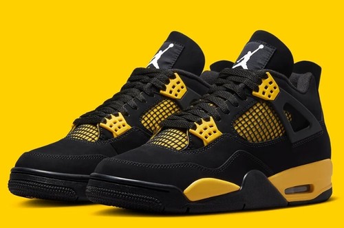 Nike Air Jordan 4 Retro Thunder schwarz Tour gelb DH6927-017 Herren Größe 10