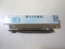 SGS 3/16 x 3/16 x 3/8 x 2" Solid Carbide 2 FL Center Cutting Double End Mill NEW