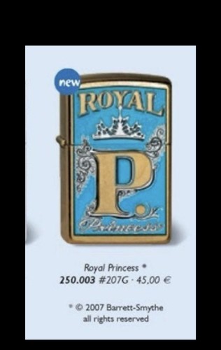Zippo Barrett Smythe Royal Princess Brass Vintage Lighter 2007 New In Box - Picture 3 of 5