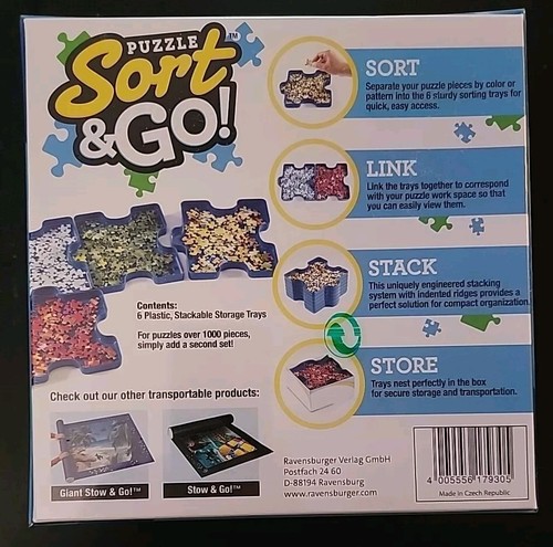 Ravensburger Puzzle Sort and Go 6 Stackable Sorting Trays Up To 1000 Pieces - Picture 2 of 8