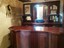 magnificent 3 piece wet bar, solid cherry, sink, beveled mirrors buffet shelves