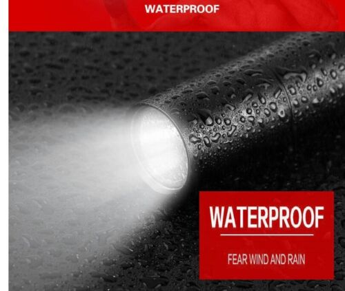 New Led Flashlight USB rechargeable Long Range Portable Ultra Bright Home Mini - Picture 3 of 7