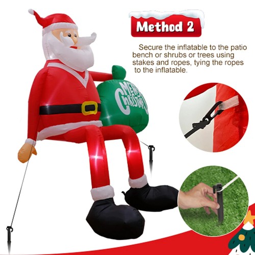 NEW Inflatables Christmas Santa Hold Present Bag Outdoor Decorations with LED - Picture 5 of 26