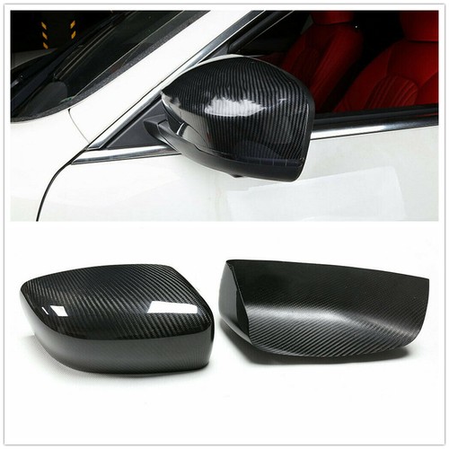 Carbon Fiber Side Mirror Cover for 13-16 Maserati Ghibli Quattroporte Sedan A - Picture 2 of 8