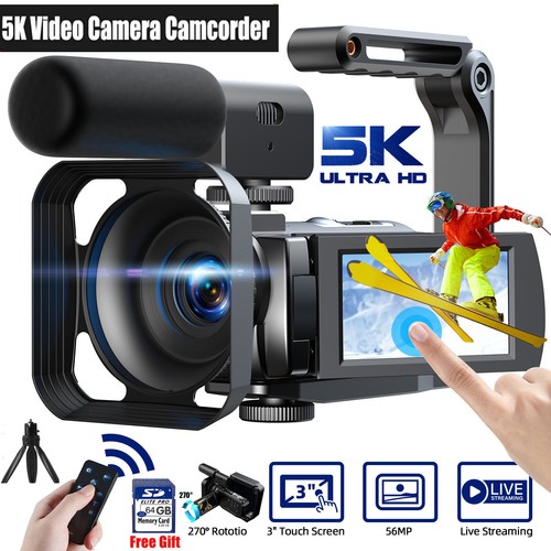 5K Video Camera Camcorder 56MP YouTube Camera WiFi Touchscreen Vlogging Recorder