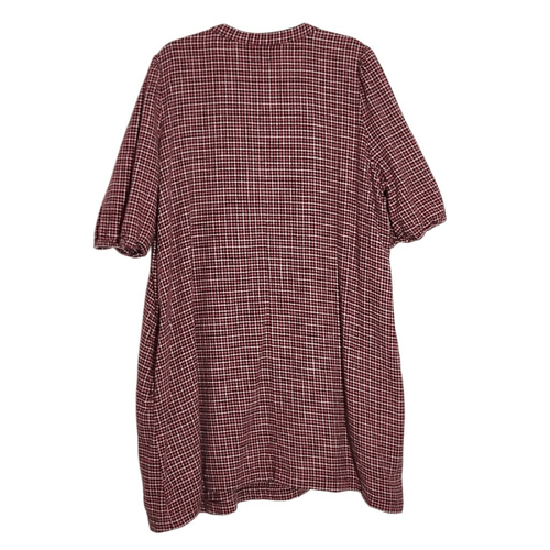 J. Crew Pink and Burgundy Plaid Flannel Shirt Dress Size 2XL Preppy Plaid Dress - Picture 2 of 8