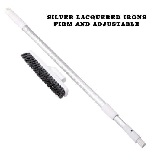 Steel Scrub Brush Long Handle Tile Crevice Grout Brush Cleaning Rotatable Brush - Picture 3 of 12