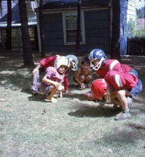 Vintage Stereo Realist Photo 3D Slide FOOTBALL Kids Play in Uniform
