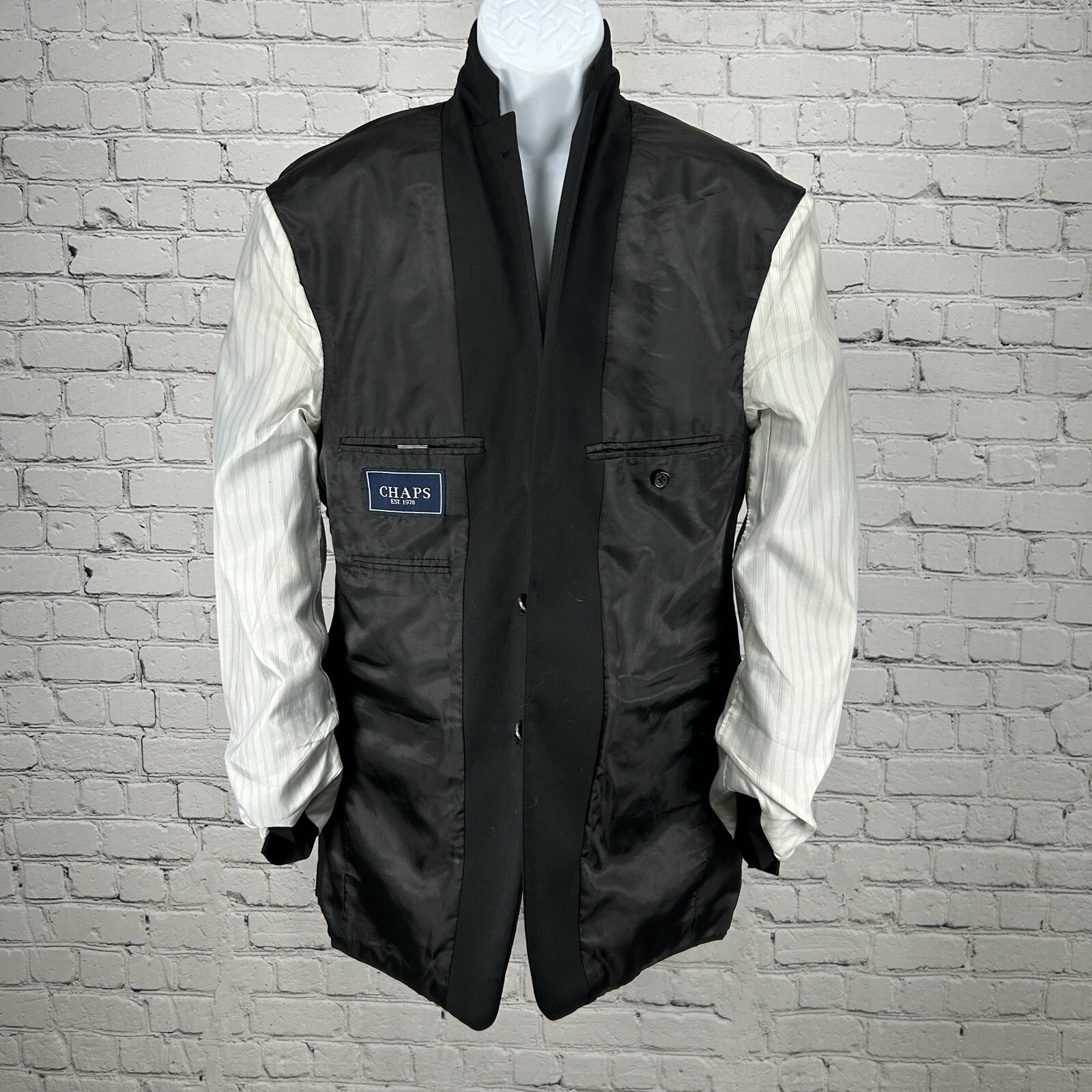 Chaps Solid Black 2 Button Single Vented Collared… - image 6