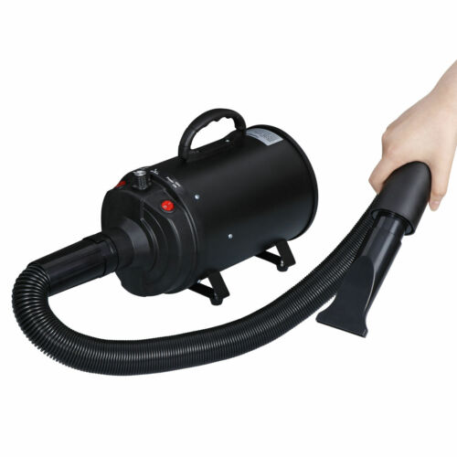 Portable Pet Dog Hair Dryer Grooming Adjustable Temperature W/3 Nozzle Black - Picture 4 of 12