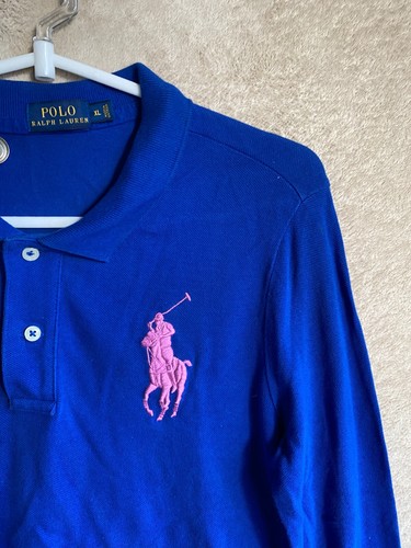 Polo Ralph Lauren Polo T-Shirts Top Size XL Unisex Kids Blue Logo Long Sleeve - Picture 4 of 11