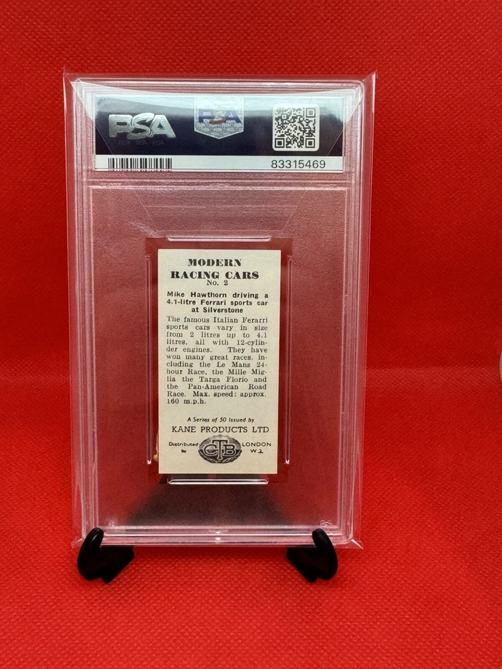 1954 Kane Modern Racing Cards #2 MIKE HAWTHORN Rookie RC PSA 3! 1958 F1 Champion - Image 2 of 2