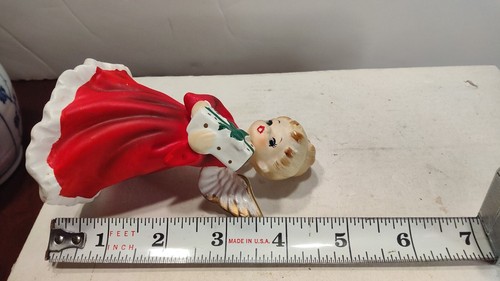 Vintage Napcoware Angel in Red Dress Holding Gift X-6964 - Picture 8 of 8
